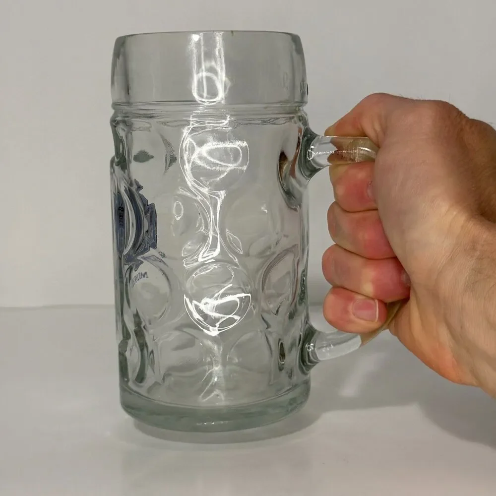 Hofbrau Munchen HB 0.5L Glass Beer Stein Mug Germany Oktoberfest